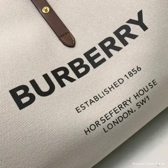 Official First Bag Ru Medium Bag The Canvas Soft BURBERRY Belt Cotton 0607